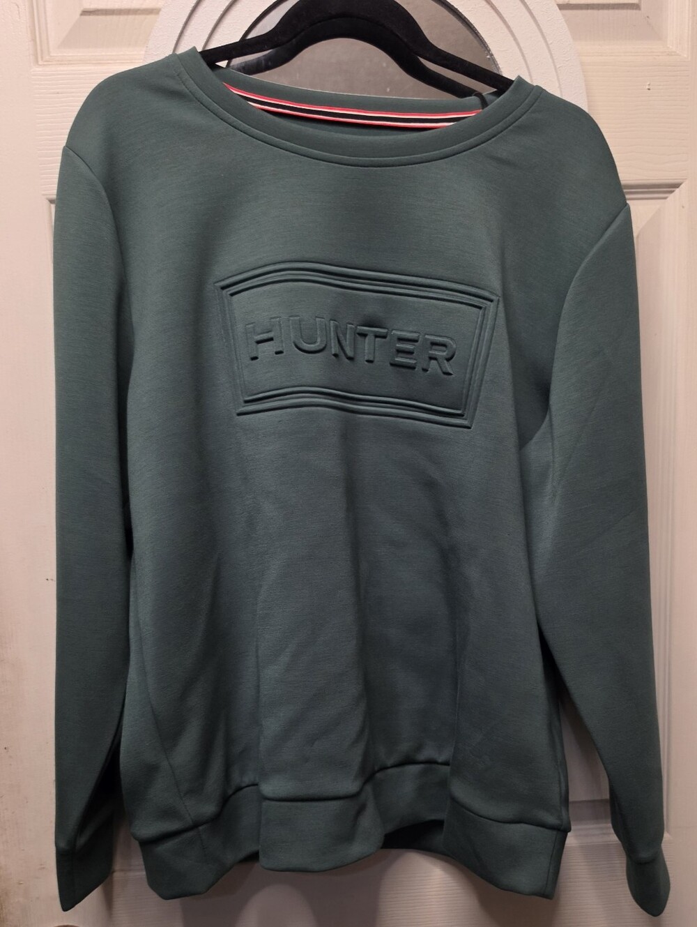 Hunter Crewneck Sweatshirt in Teal Green with Embossed Logo